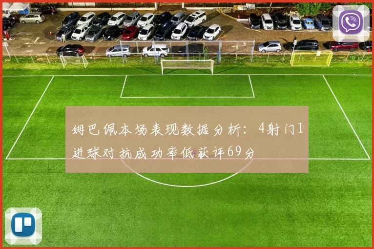 姆巴佩本场表现数据分析：4射门1进球对抗成功率低获评69分